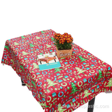 Couverture de table en plastique décorative de fête de Noël